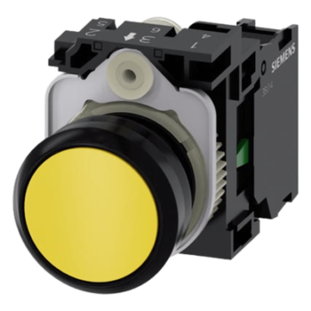 Botón de Control Industrial / 22 mm / IP69K / Contacto Normalmente Abierto / 10 A / 5-500 V AC/DC / Amarillo