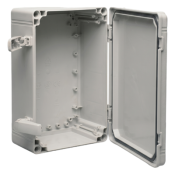 Gabinete Industrial Tipo 4X / 200 x 200 x 180 mm (7.87 x 7.87 x 7.09 in) / ABS Sin Halógenos / IP66 / Tapa Opaca con Tornillos / Panel Ajustable