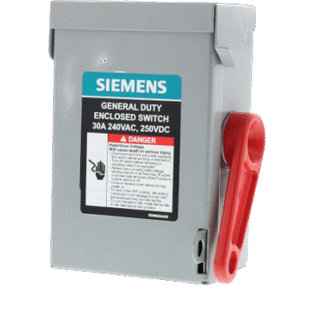 Interruptor de Seguridad / 240Vca / 3 Polos / 30A / NEMA 3R / Sin Portafusibles / 0.91 kg / 2 pies