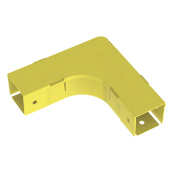 Accesorio de Ángulo Recto Horizontal / 90° / Para Canaleta 2x2 / Radio de Curvatura 50.8 mm / ABS 94V-0 / Color Amarillo
