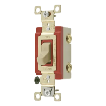 Interruptor de Palanca / 20 A / 120-277 V CA / Doble Polo / Grado Industrial / -40°C a 75°C / 131 ft Cable AWG #14-10 / Color Marfil