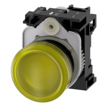 Lámpara de Señalización LED / 22 mm / 24V AC/DC / IP69K / NEMA 1-13 / Amarillo / Panel Frontal