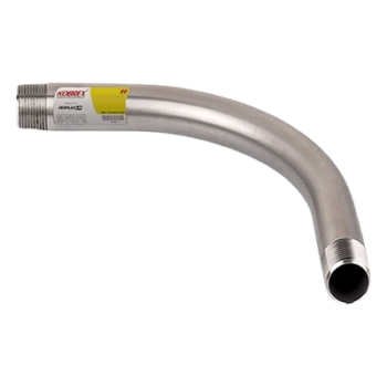 Codo para Pared Gruesa / 1/2" / Acabado Liso / Resistente a Intemperie y Alta Temperatura / Rosca Cónica / Protección Anticorrosiva