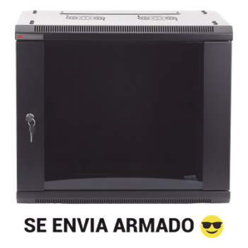 Gabinete de Pared / 6UR / 19in / 450mm Profundidad / 60kg Carga / Acero Negro