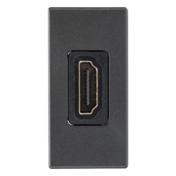 Módulo HDMI / Hembra-Hembra / Full HD 1080p / 4K / Acabado Grafito RAL 7021 / Sistema Modular K45