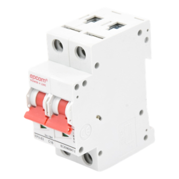 Protección Térmica/ Interruptor 2P, 16A,  Corriente Directa  800 Vcc para Aplicación Fotovoltaica Montaje Riel DIN