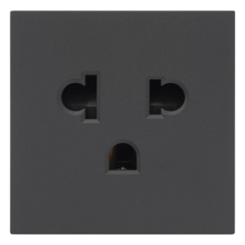 Módulo para Tomacorriente Euroamericano / Color Grafito / 45x45 mm (1.77 x 1.77 Pulgadas) / Compatible con Torres y Cajas para Escritorio