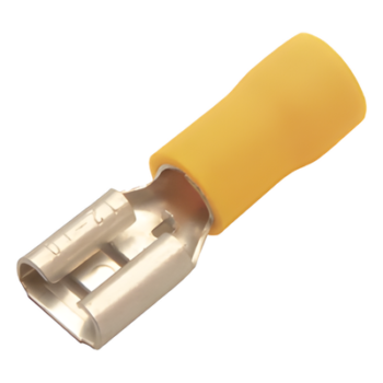 Terminal Hembra Aislada / 0.250 pulgadas / Calibre 12 - 10 AWG / Push-On / Paquete 25 piezas