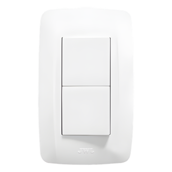 Apagador Duplex / 10 A / 127 V CA / 60 Hz / 11.8 x 7.8 x 3 cm / 4.65 x 3.07 x 1.18 in / Blanco