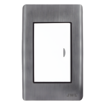 Apagador Sencillo / 10 A / 127 V CA / 60 Hz / Placa de Acero Inoxidable / Negro