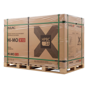Pallet de Módulos Solares / 645 W / 53.8 Vcc / Eficiencia 23.7% / HPBC 2.0 / IP68 / Anti-Polvo