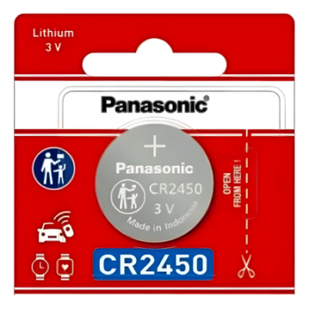 Batería de Litio Tipo Moneda / 3V / 620 mAh / CR2450 / 10 Años Vida Útil