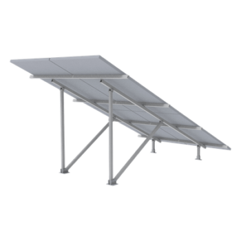 Montaje para Panel Solar / Riel 5 de 2.7m (8.9 ft) / 2x2 Módulos / Espesor 30-35mm / Viento 151 km/h (94 mph) / Inclinación 25°