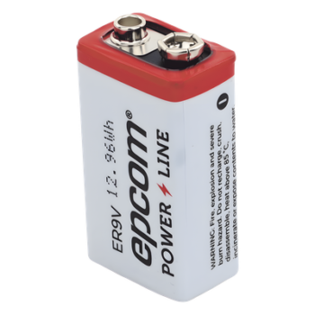 Batería de Litio 9V / 1200 mAh / Cloruro de Tionilo / No Recargable / Operación -60°C a +85°C / Acero Inoxidable