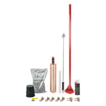 Kit Pararrayo / Punta de Aluminio / Protección 160 m (524.9 ft) / SPTE / Norma NMX-J-549-ANCE-2005