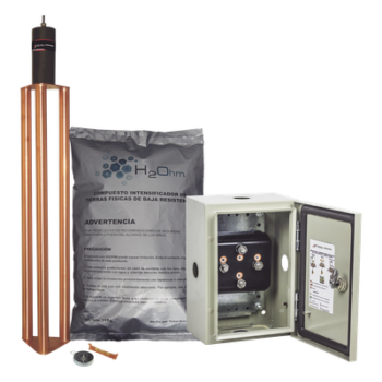 Kit de puesta a tierra / 70 A / Electrodo + Filtro + Acoplador 1500 A / Gabinete NEMA 4 / 20x30x12 cm (7.9x11.8x4.7 in)