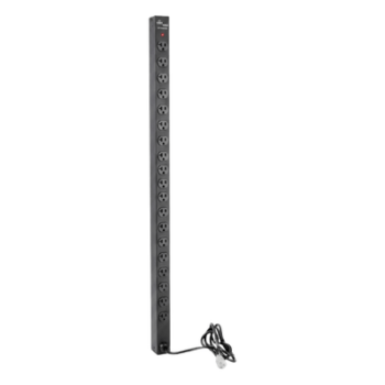 PDU Vertical para Rack / 18 Tomas NEMA 5-15R / 15A / 1.22 m (48 in) / Montaje Rack o Panel / Acero Negro