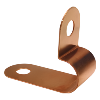 Abrazadera de Cobre / 23.90 mm Base / 254 mm Largo / 62.49 mm Altura / Fijación de Cable a Pared