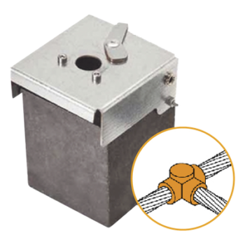Molde de Grafito Horizontal Unión en T / Cable 2/0 AWG (70 mm²) / 70 Soldaduras / Acero Electrogalvanizado / Normativa UNE 21186