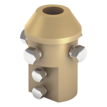 Adaptador de Punta Pararrayo / Mástil 1 1/2" (38.1 mm) / Latón / Conductores 8-10 mm / Sección 50-70 mm² / 655 g