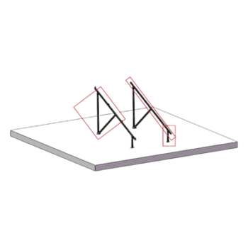 Kit de Patas para Montaje / Tubos 38x45 y 38x60 mm / Viga Principal 3560 mm (11.7 ft) / Acero Galvanizado / Diseño Modular
