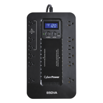 UPS de 850 VA/510 W, Topología Standby con Modo Ahorrador ECO, Entrada 120 Vca NEMA 5-15P, Con 12 Tomas NEMA 5-15R