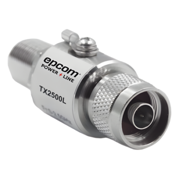 Protector de Línea Coaxial, tipo tubo de gas y paso de C.D., para 0-2.5 GHz, 750W y 0.2 dB de Perdida por Inserción