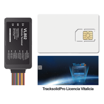 Kit localizador vehicular / 4G LTE con respaldo GSM / BLE / RS485 / Audio bidireccional / SIM incluida 500MB 2 años / Plataforma TrackSolidPro / Compatible sensor ultrasónico UL212 / 105x56x22mm (4.13x2.20x0.87 pulgadas)