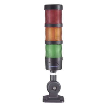 Torre LED Indicadora de Estado / 3 Niveles Rojo-Ámbar-Verde / Buzzer 85 dB / 110-240 VCA / IP53 / Montaje Ajustable 60 mm