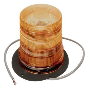 Estrobo LED / Ámbar / Montaje Permanente / 12-24 VCC / 360° Visibilidad / 16.8 x 14 cm / Doble Flasheo