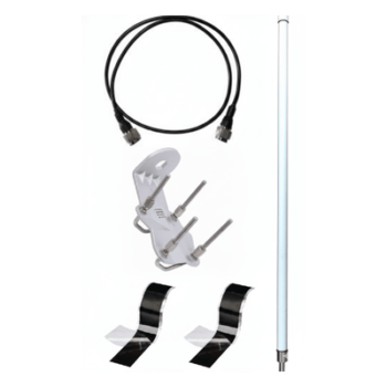 Antena LoRa Exterior Omnidireccional / 5.5 dBi / Frecuencia 860-930 MHz / IP67 / Resistencia al Viento 200 km/h / Kit de Montaje en Poste