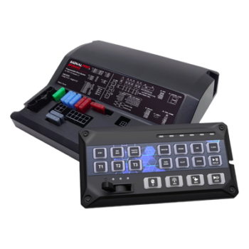 Sirena Vehicular / 200W / Amplificador Clase D / 19 Botones / 12 Salidas de Relé / USB Tipo C / Programable