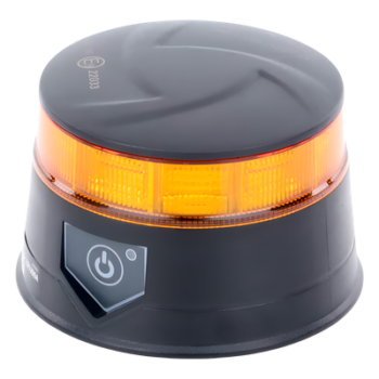 Baliza LED Recargable / Color Ámbar / IP67 / 12-24 V / 7 Patrones de Destello / Montaje Magnético y Succión