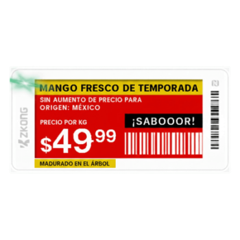Etiqueta Electrónica de Estantería / EPD 2.13 Pulgadas / 4 Colores / BLE 5.0 con AES-128 / Autonomía 5 Años / NFC