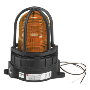 Luz de Advertencia LED / Ubicaciones Peligrosas / 24 VCD / Ámbar / IP66 e IP69K / -50°C a 66°C / Montaje Superficie o Tubería 3/4"