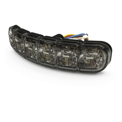 Luz de Advertencia Direccional / 12 LED Dual Color / Montaje Curvo 120° / IP69K / 12-24V / 69 Patrones