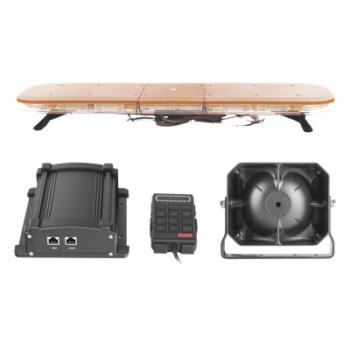 Kit de Señalización de Emergencia / Barra LED 108 LEDs / 13 Patrones de Destello / Sirena 100 W / Bocina 100 W / Controlador Integrado