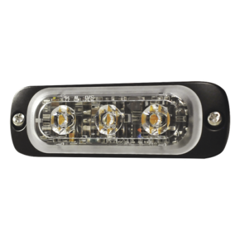 Luz Auxiliar LED / 3 LEDs Ámbar / Multivoltaje 12~24 VCD / 12 Patrones de Destello / IPX8 / SAE J595 Clase 1