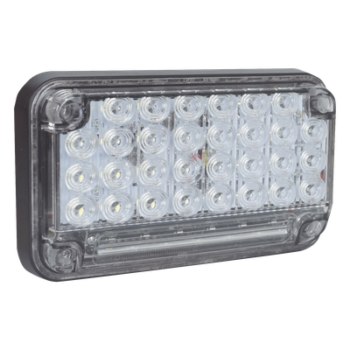 Luz de Advertencia LED / 66 LEDs / 7x4" / 12 VCC / 10 Patrones de Destello / Montaje Permanente / Color Claro
