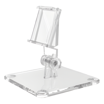 Soporte de Escritorio en T / Rotación 50° / Compatible con Etiquetas 2.13" a 4.2" / Policarbonato y ABS Transparente / Montaje Directo