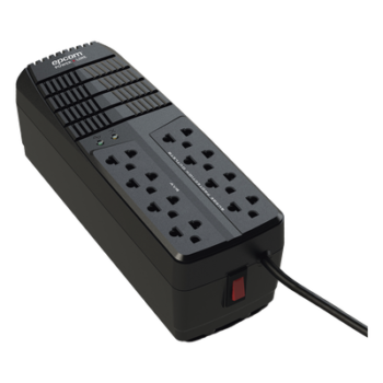Regulador de Voltaje 1000 VA-500 W /  4 Contactos con AVR / 4 Contactos con Supresor de Picos / Protección RJ11