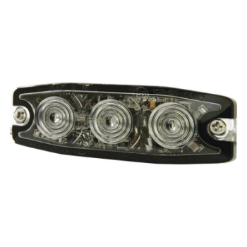 Luz Auxiliar de Advertencia / 3 LED / Ámbar / SAE Clase 1 / Multivoltaje 12~24 VCC / Perfil 6.6 mm (0.26") / Memoria No Volátil