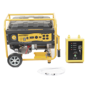 Generador a Gasolina / Planta de Emergencia con Encendido Automático, 6.5KW, 220Vac 2 Fases, Jaula con Ruedas para Fácil Traslado
