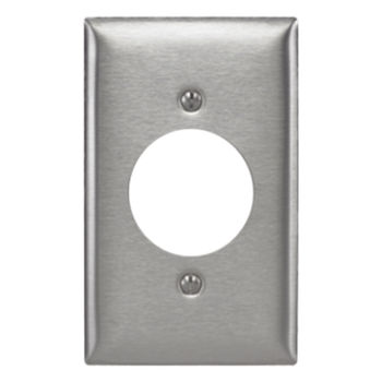 Placa de Pared / Abertura Simple 1.6" (40.6 mm) / Acero Inoxidable 302/304 / 20-30 A / No Magnética / Acabado Cepillado Horizontal