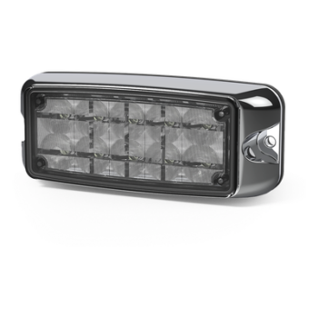 Luz de Advertencia LED / 5x2" 10 LED / Doble Color Ámbar/Claro / 55 Patrones de Destello / 12-24 VDC / SAE J595 Clase I