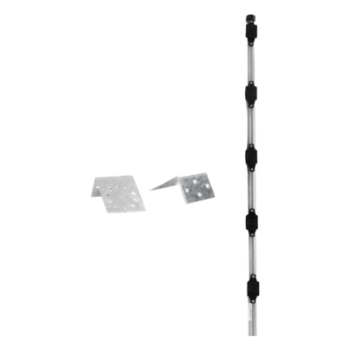 Poste para Cerco Eléctrico / 1 m (3.3 ft) de Altura / 5 Aisladores de Paso / Base Multiposición / Acero Galvanizado