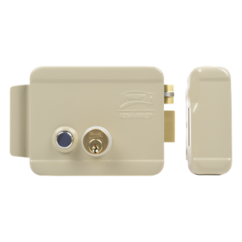 Cerradura Eléctrica / Doble Cerrojo / 12 VCC/VCA / 4 A Máx. / Botón Integrado / Exterior / Derecha