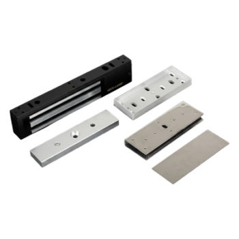 Kit de Control de Acceso / Chapa Magnética 600 lbs (272 kg) / Montaje en U para Puerta de Cristal / Uso Interior / UL / Aluminio Anodizado