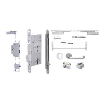 Kit de Cerradura Electrificada / Manija Activa / Barra Antipánico / 24V / Corte de Energía Seguro