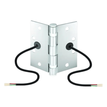 Bisagra de Transferencia Eléctrica / 12-24 VAC/VDC / 4 Hilos 28AWG / 5 Nudillos / Acero Anti-Vandalismo / Energía y Datos